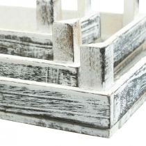 Decoratief dienblad hout shabby chic arrangement onderlegger set van 3