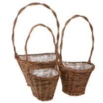 Artikel Bloemenmand Wilgenmand Handvat Natuurlijk 29/23/21cm Set van 3