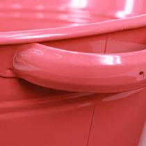 Artikel Bloemenschaal metaal roze schaal met handvatten rond Ø33,5cm