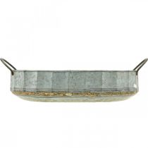 Artikel Bloemenschaal metaal zinken dienblad antiek set van 2 L45cm/59cm