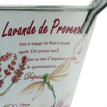 Artikel Bloemenschaal met handvatten ovaal metaal lavendel 32×15×15cm