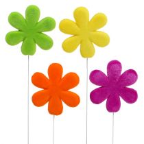 Artikel Bloemenstok bloesem kleurrijk gevlokt Ø8,5cm 8 st.