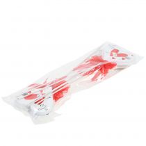 Artikel Bloemplug hart wit met strik 7cm 12 st