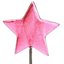 Artikel Bloemstokjes Sterren Decoratie Bes Ø7cm – 2e keus – 24 stuks