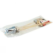 Artikel Bloemplug boot zeilboot decoratie houtkleurig 5,5x8cm 12 st