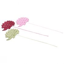 Bloemenplug hout decoplug egel deco kleur 10x7cm 18 stuks