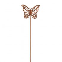 Artikel Bloemplug metaal roest vlinder decoratie 10×7cm 3 stuks