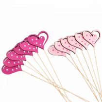 Artikel Bloemenplug Moederdag sierplug hart roze 7cm 12 st