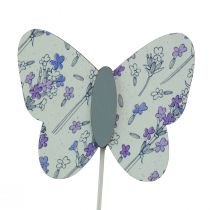 Artikel Bloemenplug vlinder bloem decoratieve plug hout 7cm 12st