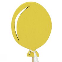 Artikel Bloemplugboeketdecoratie taarttopper ballon geel 28cm 8 st