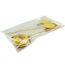 Artikel Bloemplugboeketdecoratie taarttopper ballon geel 28cm 8 st