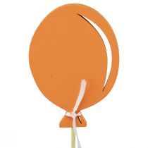 Artikel Bloemplugboeket decoratieve taarttopper ballon oranje 28cm 8 st