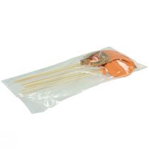 Artikel Bloemplugboeket decoratieve taarttopper ballon oranje 28cm 8 st