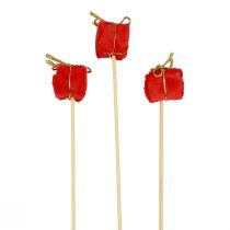 Artikel Bloemplug kerstpakket decoratie rood 2,5cm 15 st