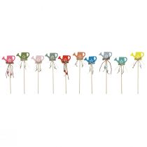 Artikel Bloemplug gestippelde gieter decoratief hout 4,5×7cm 10 st