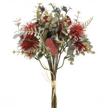 Boeket kunstbloemen eucalyptus distel bloemendecoratie 36cm