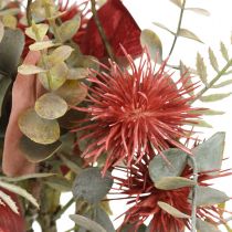 Boeket kunstbloemen eucalyptus distel bloemendecoratie 36cm