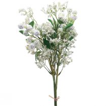 Kunstbloemenboeket zijden bloemen bessentak wit 48cm