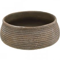 Bloempot boho schaal gevlochten patroon keramiek Ø26cm H10cm