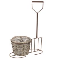 Artikel Bloempot tuingereedschap decoratief bruin Ø17,5cm H30cm