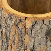 Artikel Bloempot hout schors plantenbak kabouter roest H24cm