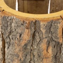 Artikel Bloempot houten plantenbak schors en muis roest H24cm