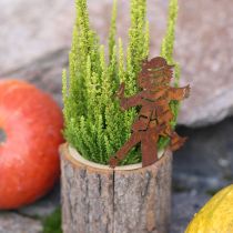 Artikel Bloempot houten plantenbak vogelverschrikker roest H24,5cm