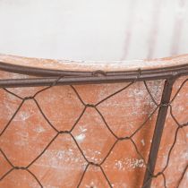 Artikel Bloempot keramiek draadmand bruin terracotta L38,5cm