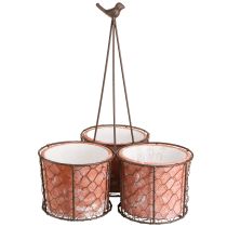 Artikel Bloempot keramiek gaasmand metaal bruin Ø30cm H11,5cm