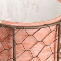 Artikel Bloempot keramiek gaasmand metaal bruin Ø30cm H11,5cm