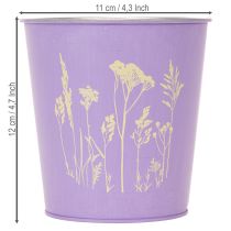 Artikel Ronde pastelkleurige bloempot met bloemenmotief voor kamerplanten, 12 cm, 3 stuks