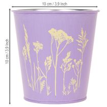 Artikel Metalen bloempotjes met bloemenpatroon in pasteltinten Ø10 cm - set van 3
