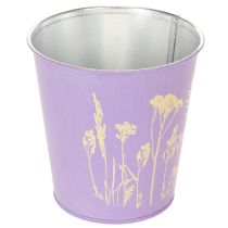 Artikel Metalen bloempotjes met bloemenpatroon in pasteltinten Ø10 cm - set van 3