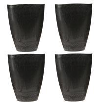 Artikel Orchideeënpot, bloempot, plastic, antraciet, 13,5x13x16,5 cm, 2 stuks