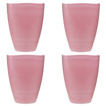 Artikel Bloempot, plastic vaas, orchideeënpot, roze, 16,5 cm hoog, 2 stuks