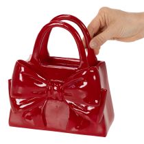 Artikel Decoratieve vaas in de vorm van een handtas met strik, glanzend, 22 cm