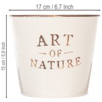 Artikel Zinken bloempot Art of Nature Crème Ø17,5cm H15cm