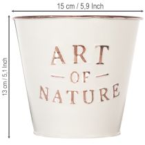 Artikel Zinken bloempot, crème, Ø15cm H13,5cm