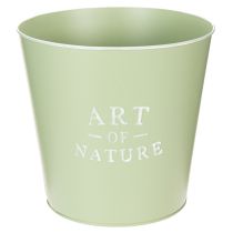 Artikel Zinken bloempot, metalen plantenbak, mintgroen, Ø22cm, H21cm