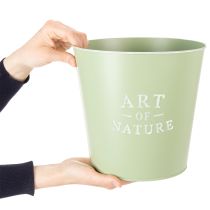 Artikel Zinken bloempot, metalen plantenbak, mintgroen, Ø22cm, H21cm