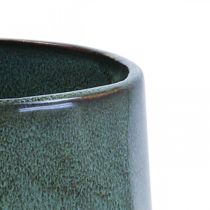 Bloempot Keramiek Plantenbak Groen Zeshoekig Ø18cm H15cm