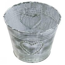 Artikel Bloempot Shabby Chic plantenbak metaal hart Ø17,5cm H15,5cm