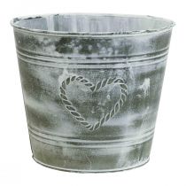 Artikel Bloempot Shabby Chic plantenbak metaal hart Ø17,5cm H15,5cm