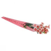 Artikel Bloemenzakje met hartjes roze Voor een roos 50cm 50st