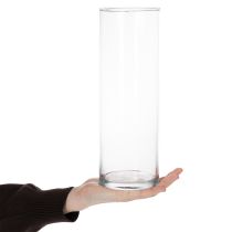 Artikel Bloemenvaas, slanke glazen cilinder, te gebruiken als glazen vaas of hoge decoratieve glazen vaas, 30 cm.