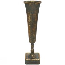 Vloervaas metaal goudgrijze vaas antieke look Ø15,5cm H57cm