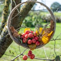 Boho style hangdecoratie plantenschommel decoratie ring jute 31cm