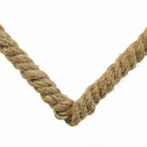 Boho stijl, hart metalen ring decoratieve ring jute lint B23cm 4st