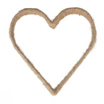 Artikel Boho-stijl, hart metalen ring decoratieve ring jute lint 30cm