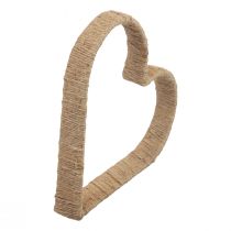 Artikel Boho-stijl, hart metalen ring decoratieve ring jute lint 30cm